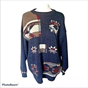 Vintage Italian Wool Knit Sweater Size XL Pullover